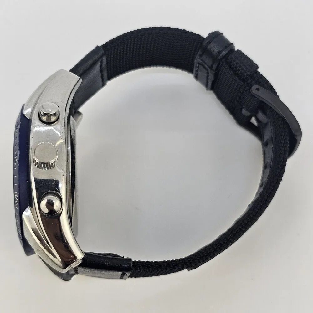 US POLO ASSN Analog Digital Men's Watch 45MM New Black Canvas Bands New Battery‎